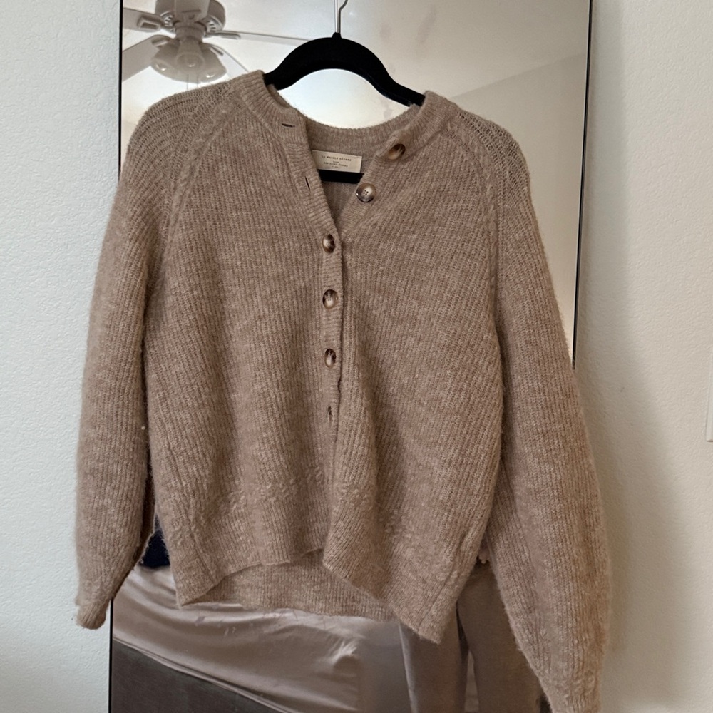 Sezane Beige Button-Up Cardigan - Picture 3 of 4